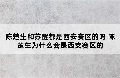 陈楚生和苏醒都是西安赛区的吗 陈楚生为什么会是西安赛区的